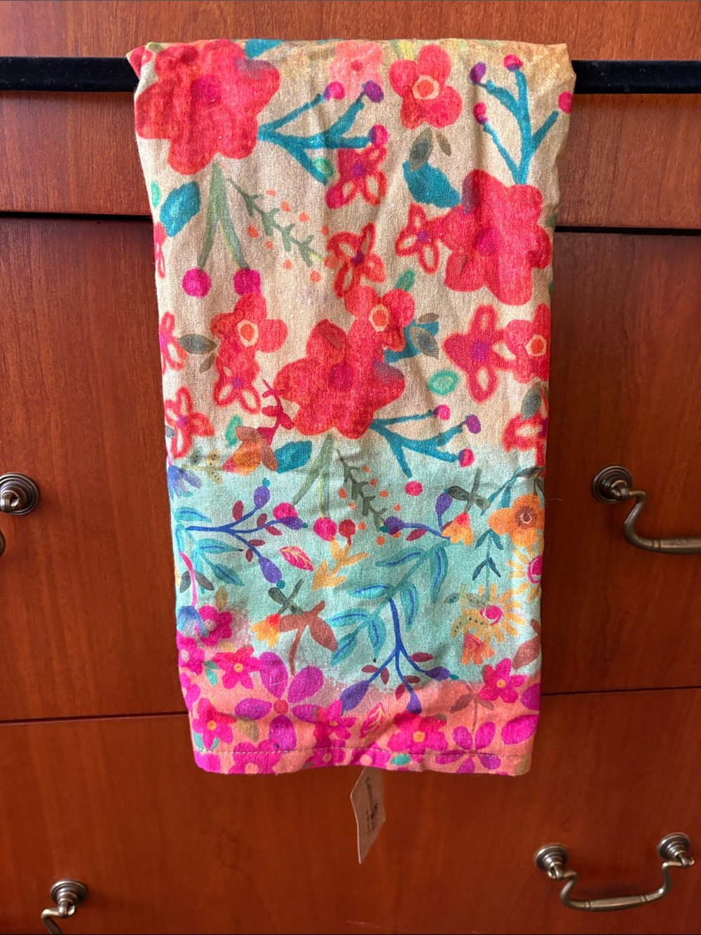 NWT Natural Life Wildflowers Boho Cotton Dish Towel